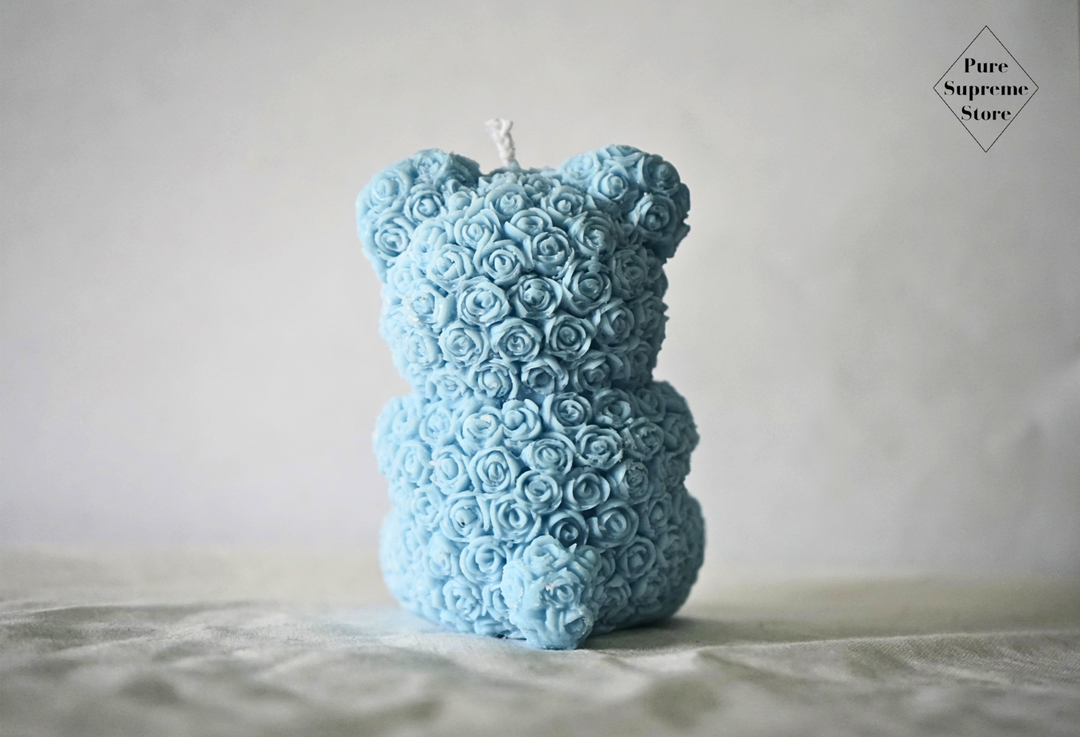 Decoratie kaars T´ Beertje blauw | Handgemaakt