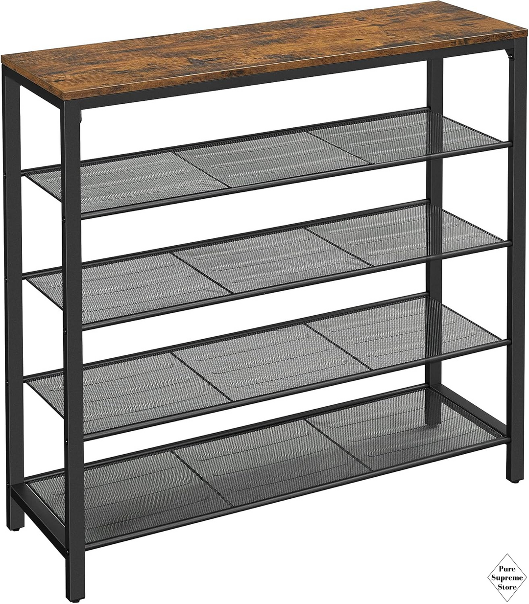 VASAGLE schoenenrek | Bruin & zwart | Moderne, industriële stijl