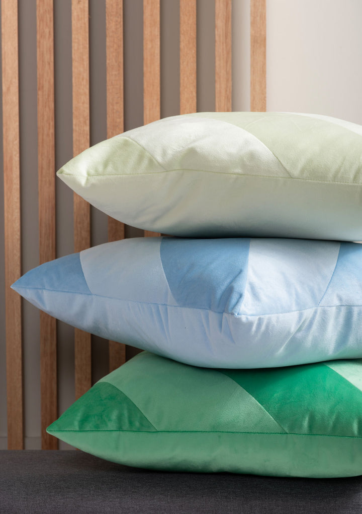 Sierkussen Tono Square | Gestreept | Lichtgroen