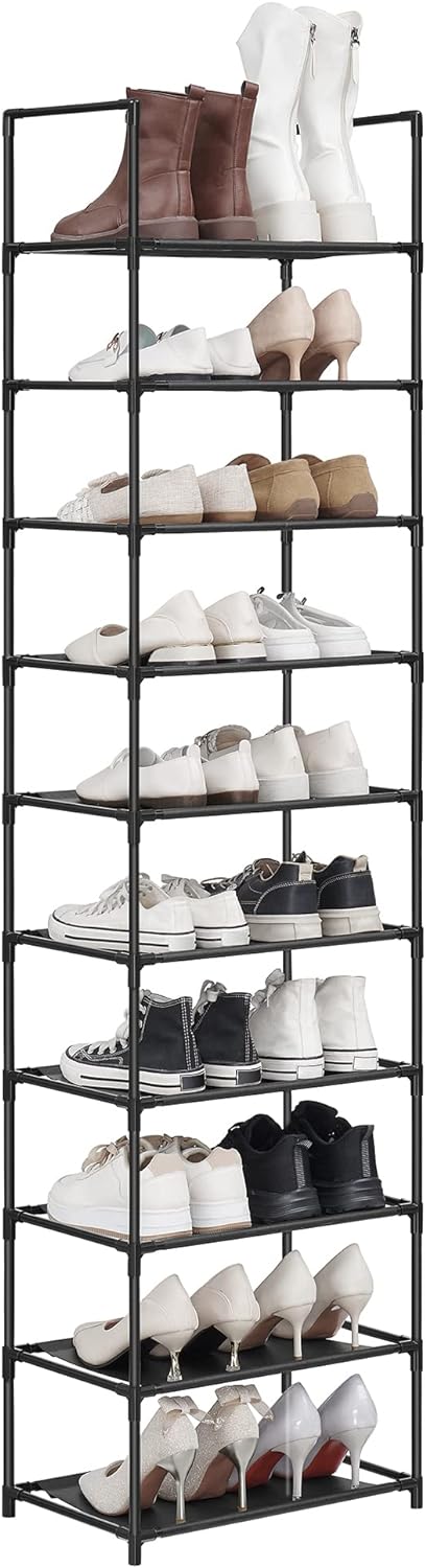 SONGMICS schoenenrek | Metaal | Zwart | 173 cm hoog