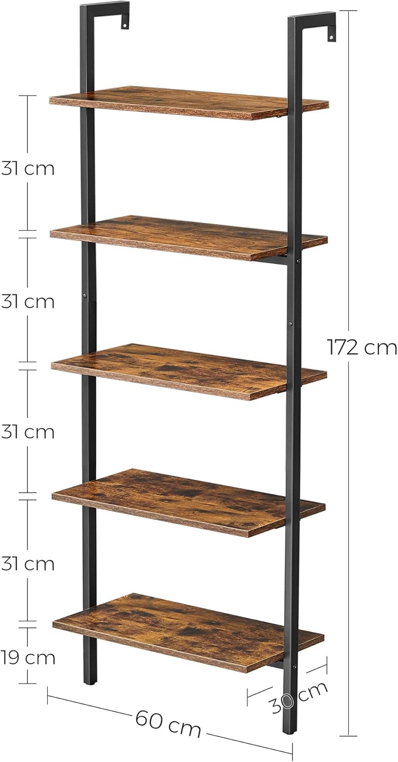 VASAGLE ladderkast / boekenkast | Industrieel | Zwart & bruin |