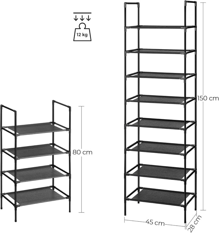 SONGMICS schoenenrek 2x | Zwart | Metaal