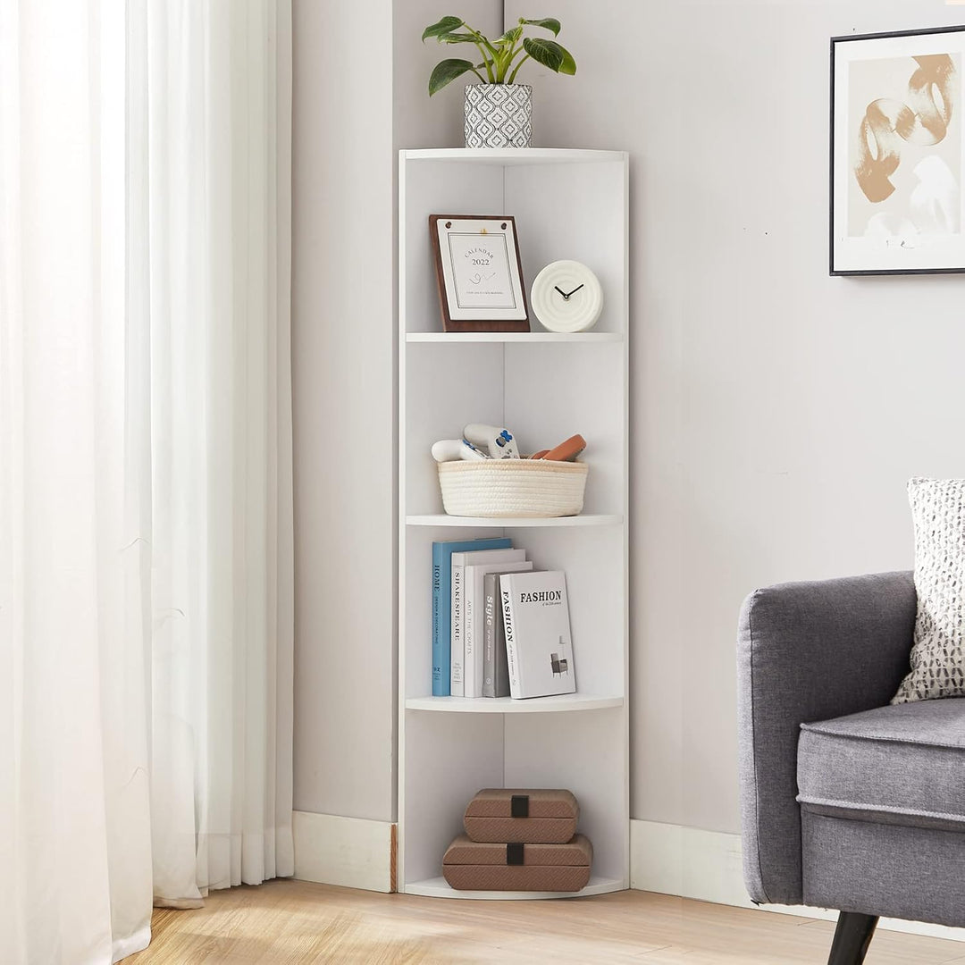 Hoekkast VASAGLE met 4 schappen | Wit | Modern