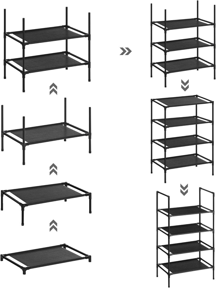 SONGMICS schoenenrek 2x | Zwart | Metaal