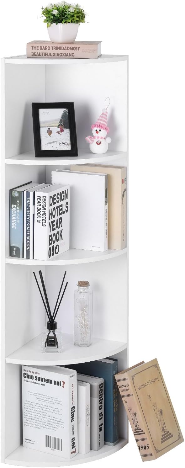 Hoekkast VASAGLE met 4 schappen | Wit | Modern