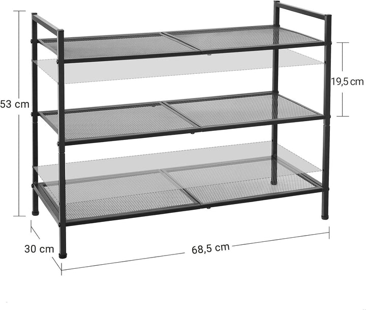 SONGMICS schoenenrek | Metaal | 3 schappen | Modern & eenvoudig design