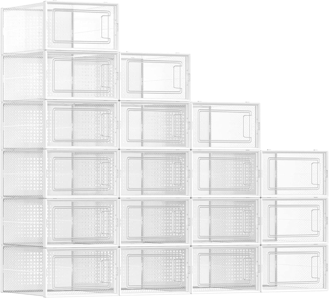 SONGMICS schoenenboxen | 18 stuks | Opvouwbaar | Tot en met maat 42