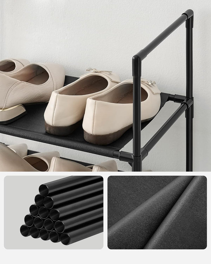 SONGMICS schoenenrek | Metaal | Zwart | 173 cm hoog