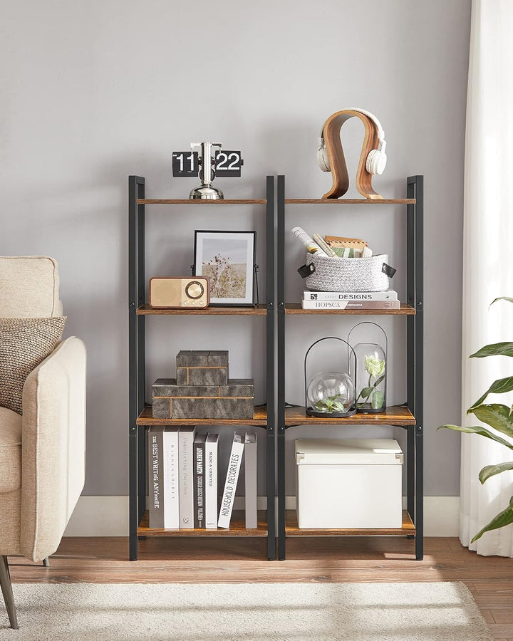VASAGLE boekenkast industrieel |  Zwart & bruin | 40 x 24 x 107 cm
