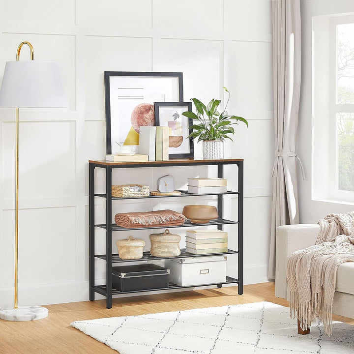 VASAGLE schoenenrek | Bruin & zwart | Moderne, industriële stijl