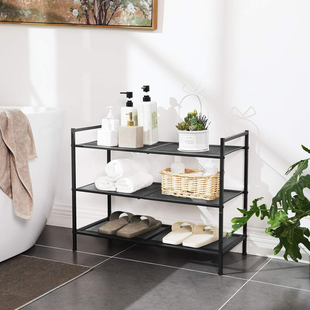 SONGMICS schoenenrek | Metaal | 3 schappen | Modern & eenvoudig design