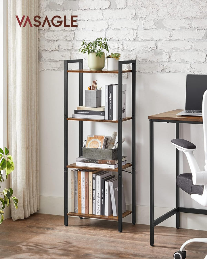 VASAGLE boekenkast industrieel |  Zwart & bruin | 40 x 24 x 107 cm