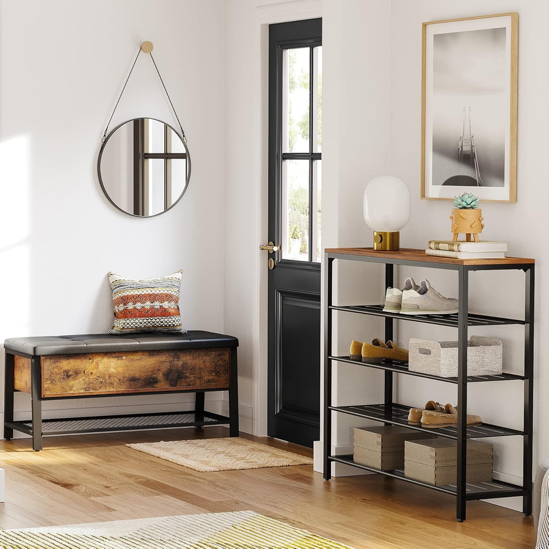 VASAGLE schoenenrek | Bruin & zwart | Moderne, industriële stijl