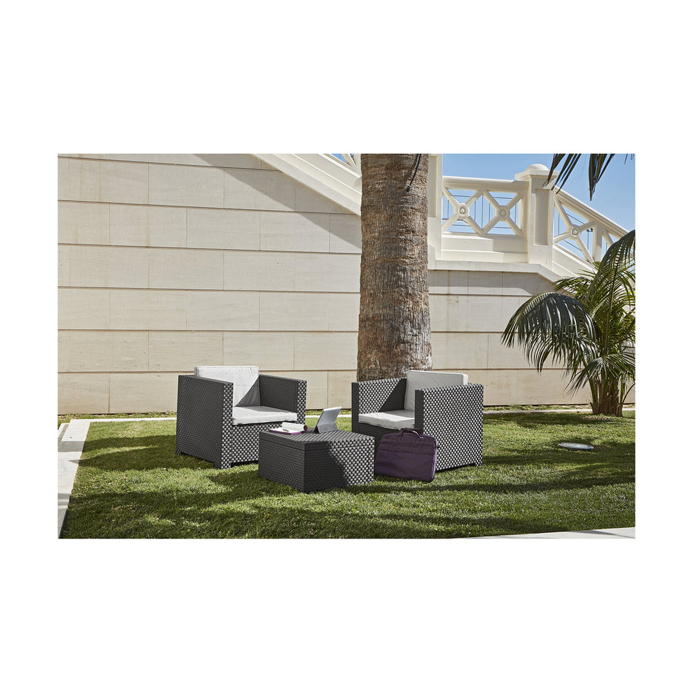 Sp Berner Tafelset Met 2 Fauteuils Sp Berner Diva Tete Grafit