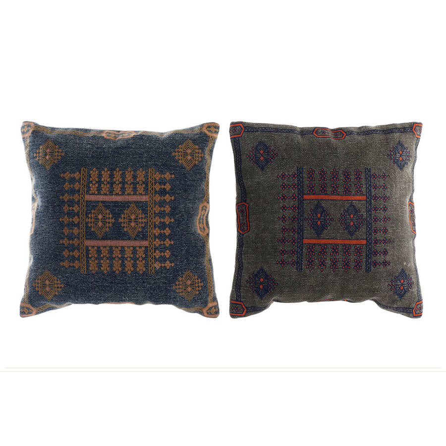 Dkd Home Decor Kussen Dkd Home Decor Blauw Oranje Arabisch 50 X 10 X 50 Cm (2 Stuks)