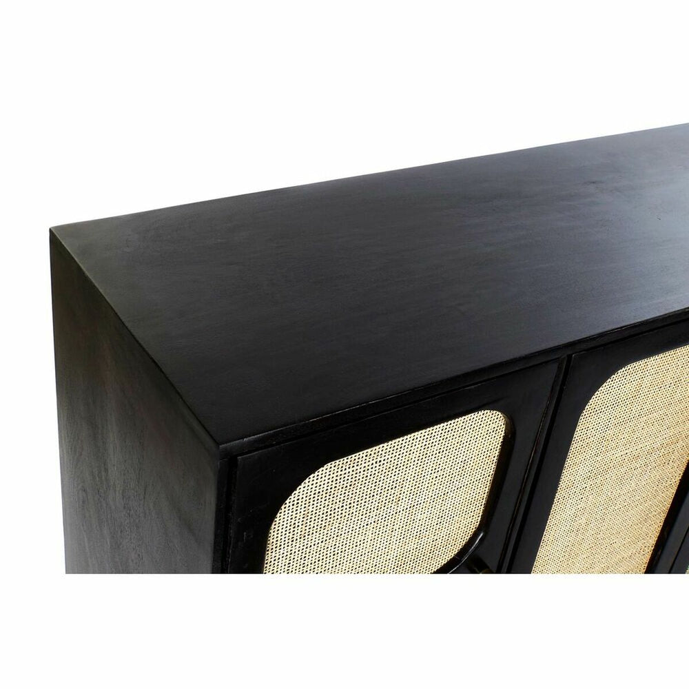 Dkd Home Decor Dientafel Dkd Home Decor Zwart Gouden Natuurlijk Rotan Mangohout 150 X 40 X 78 Cm
