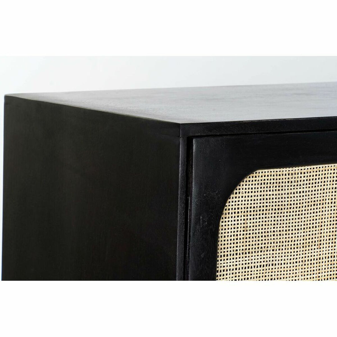 Dkd Home Decor Dientafel Dkd Home Decor Zwart Gouden Natuurlijk Rotan Mangohout 150 X 40 X 78 Cm
