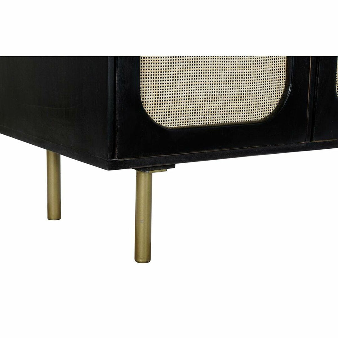 Dkd Home Decor Dientafel Dkd Home Decor Zwart Gouden Natuurlijk Rotan Mangohout 150 X 40 X 78 Cm