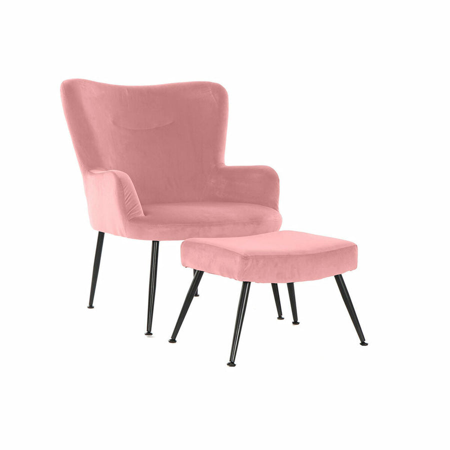 Dkd Home Decor Leunstoel Dkd Home Decor Zwart Roze 70 X 60 X 84 Cm