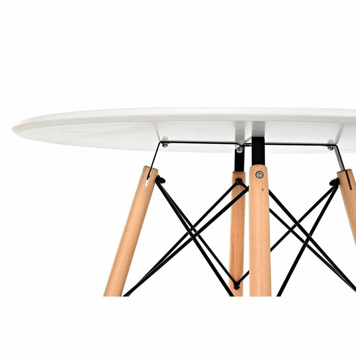 Dkd Home Decor Eettafel Dkd Home Decor Wit Zwart Natuurlijk Berken Hout Mdf 90 X 90 X 74 Cm