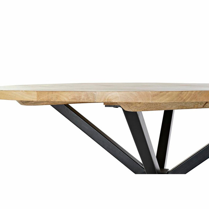Dkd Home Decor Eettafel Dkd Home Decor 127 X 127 X 75 Cm Natuurlijk Zwart Metaal Aluminium Mangohout