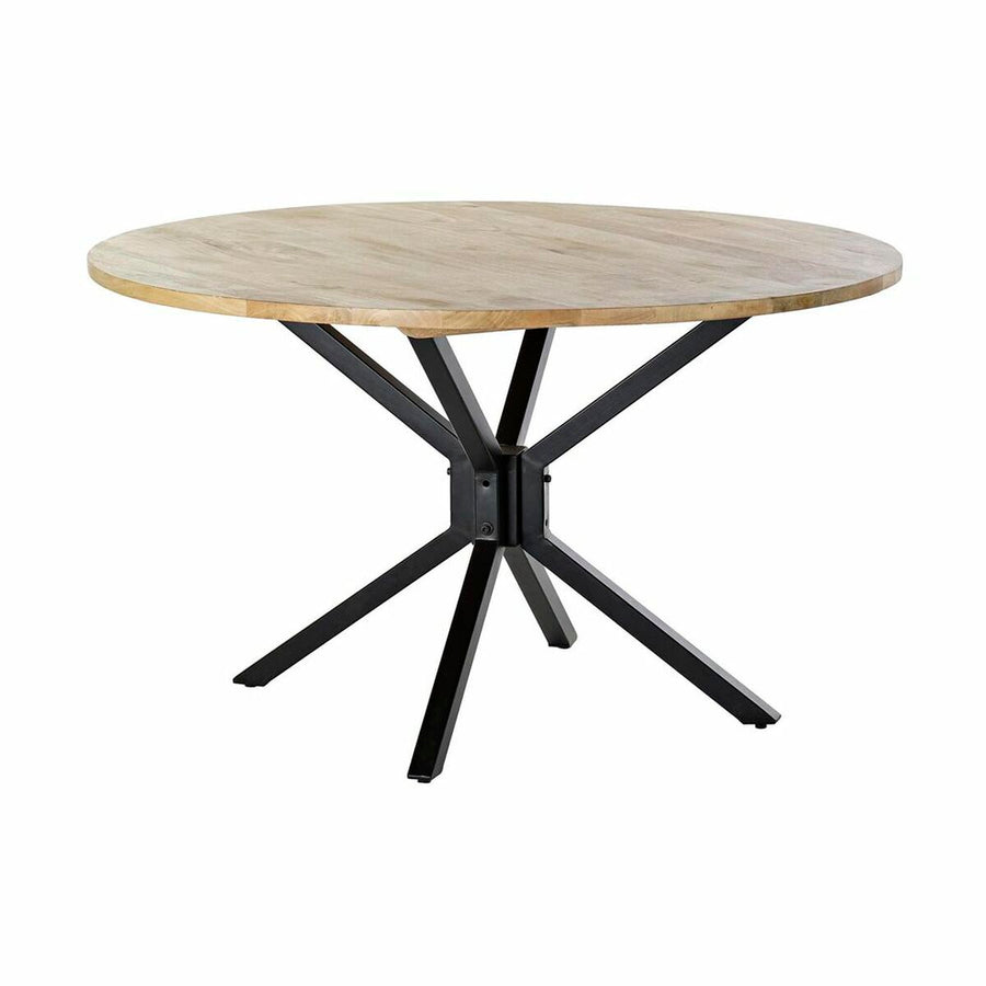 Dkd Home Decor Eettafel Dkd Home Decor 127 X 127 X 75 Cm Natuurlijk Zwart Metaal Aluminium Mangohout