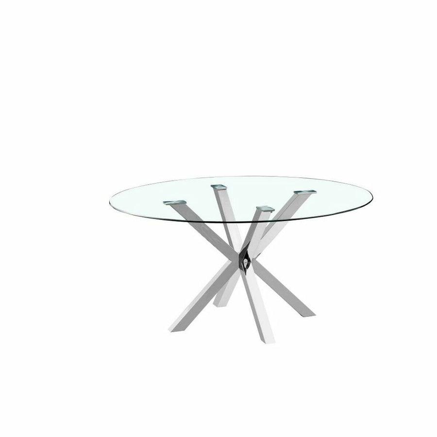Dkd Home Decor Eettafel Dkd Home Decor 110 X 110 X 76 Cm Kristal Zilverkleurig Staal
