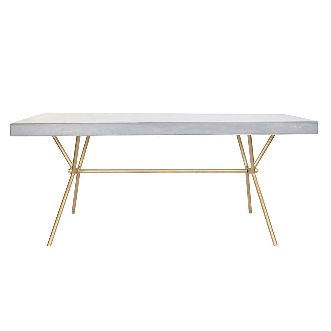 Dkd Home Decor Eettafel Dkd Home Decor Grijs Gouden Wit Blik Mangohout (180 X 90 X 76 Cm)