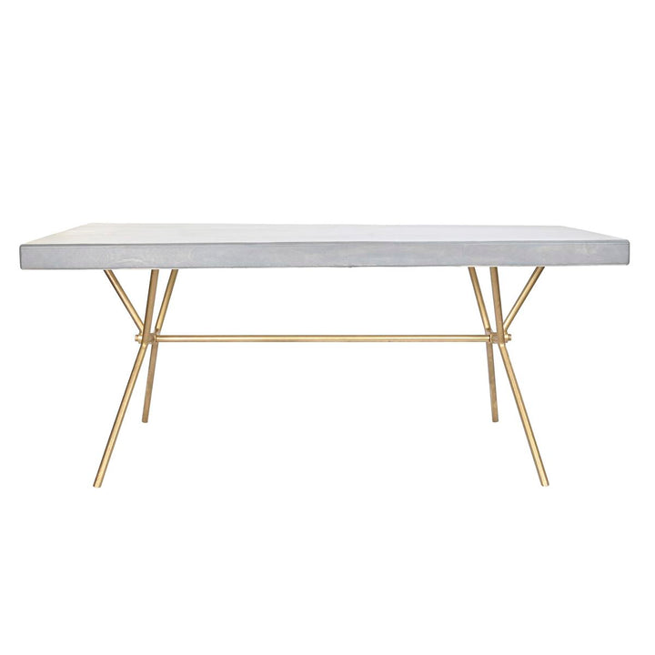 Dkd Home Decor Eettafel Dkd Home Decor Grijs Gouden Wit Blik Mangohout (180 X 90 X 76 Cm)