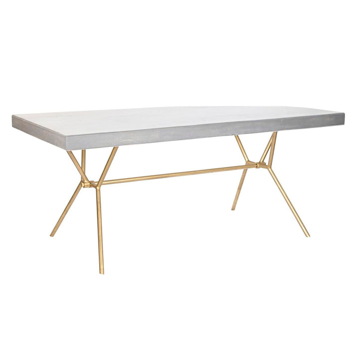 Dkd Home Decor Eettafel Dkd Home Decor Grijs Gouden Wit Blik Mangohout (180 X 90 X 76 Cm)