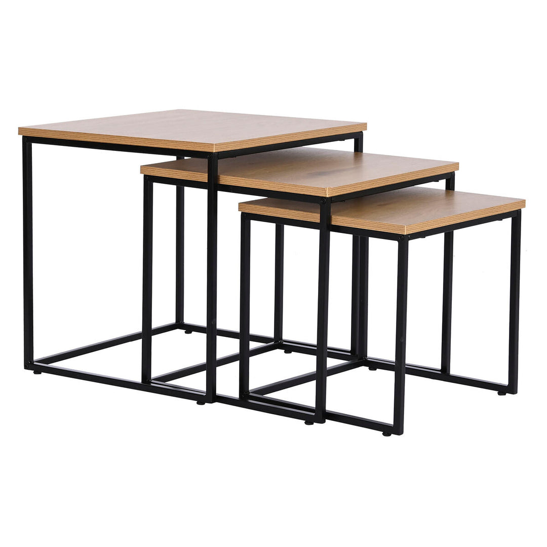Dkd Home Decor Set Van 3 Tafels Dkd Home Decor Zwart Metaal 45 X 45 X 45 Cm Hout Mdf