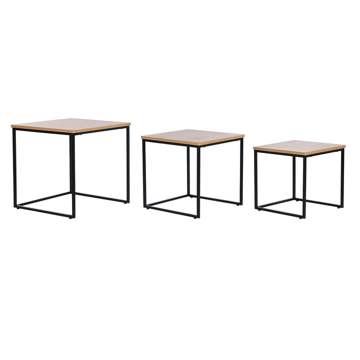 Dkd Home Decor Set Van 3 Tafels Dkd Home Decor Zwart Metaal 45 X 45 X 45 Cm Hout Mdf