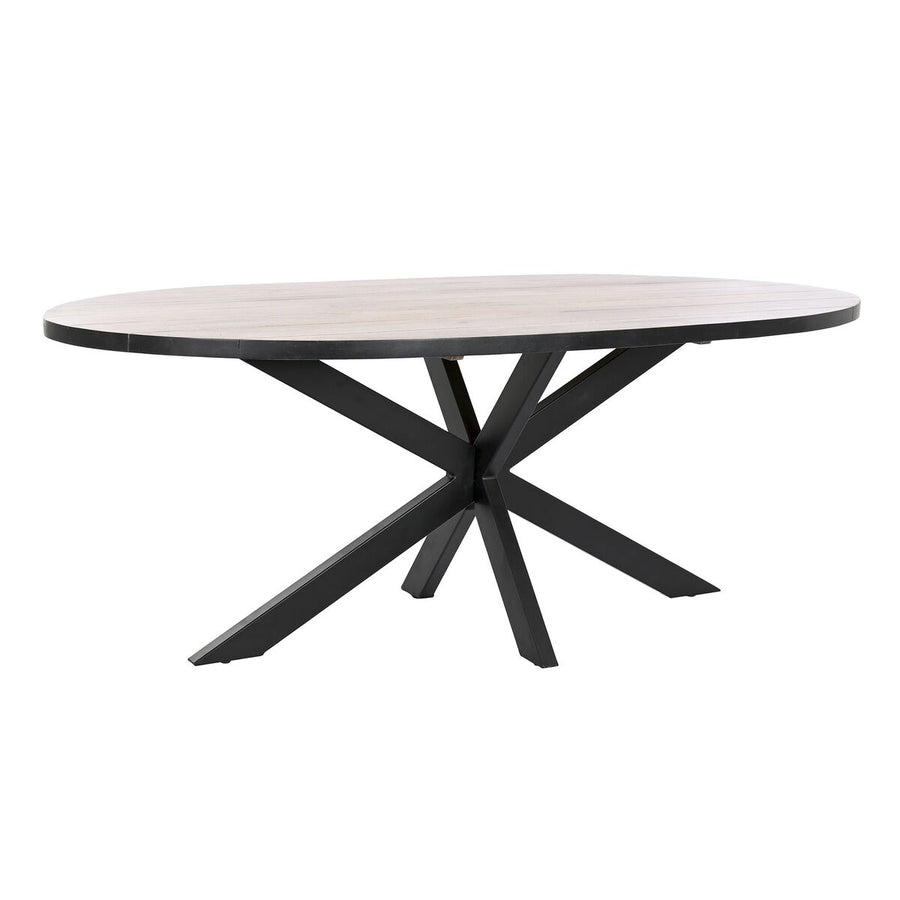 Dkd Home Decor Eettafel Dkd Home Decor Zwart Natuurlijk Metaal Mangohout 200 X 100 X 76 Cm