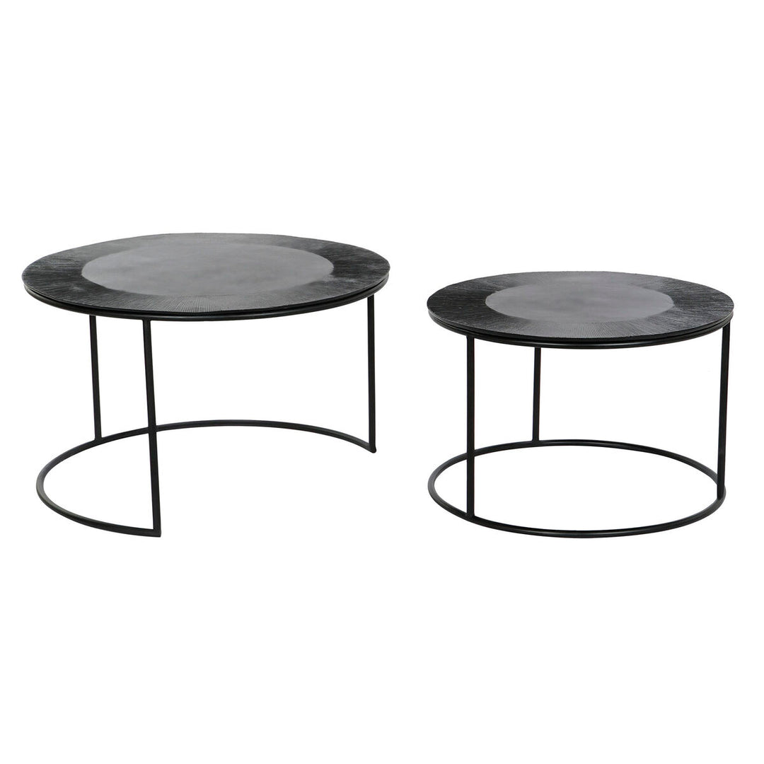 Dkd Home Decor Set Van 2 Tafels Dkd Home Decor Zwart Metaal Aluminium 76 X 76 X 44 Cm
