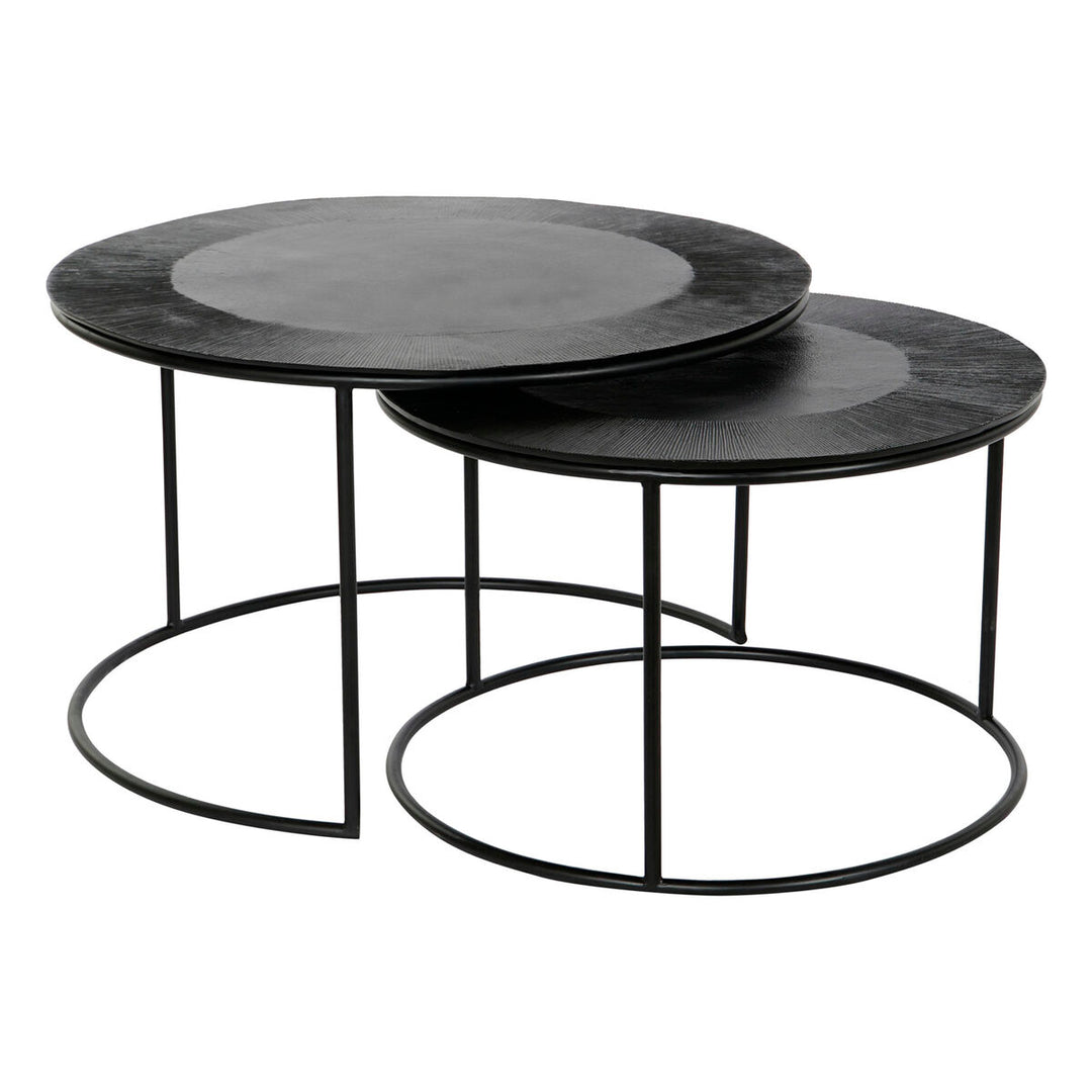 Dkd Home Decor Set Van 2 Tafels Dkd Home Decor Zwart Metaal Aluminium 76 X 76 X 44 Cm
