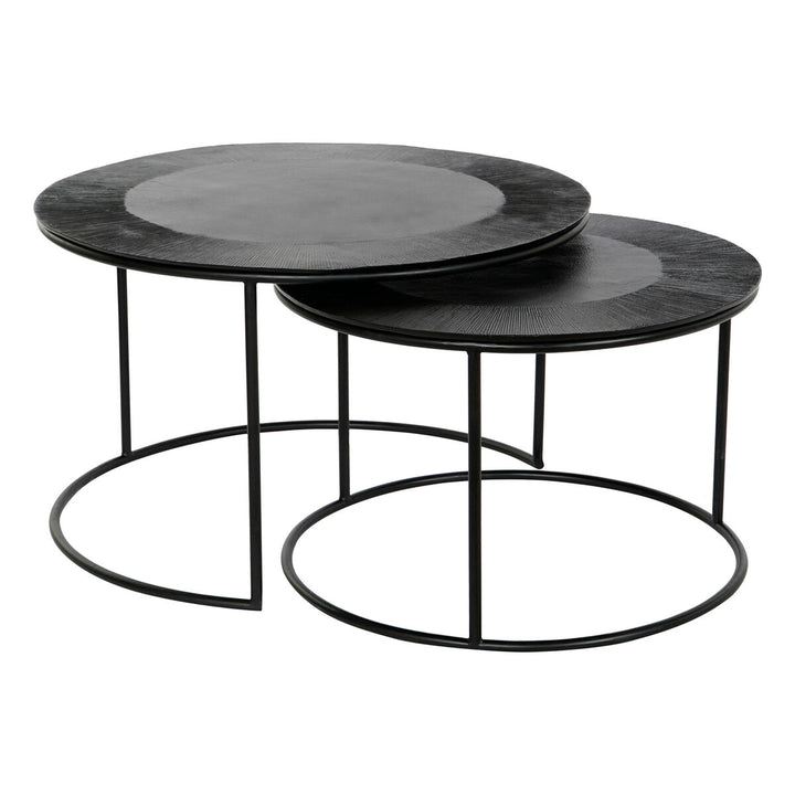 Dkd Home Decor Set Van 2 Tafels Dkd Home Decor Zwart Metaal Aluminium 76 X 76 X 44 Cm