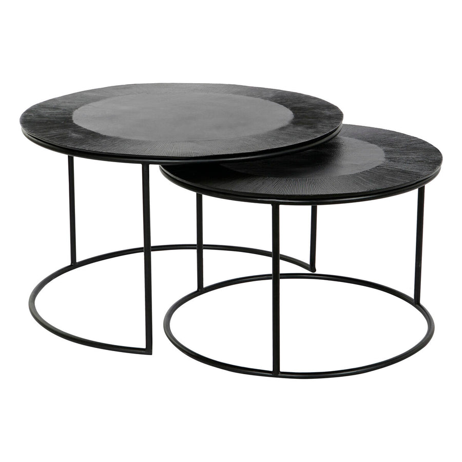 Dkd Home Decor Set Van 2 Tafels Dkd Home Decor Zwart Metaal Aluminium 76 X 76 X 44 Cm