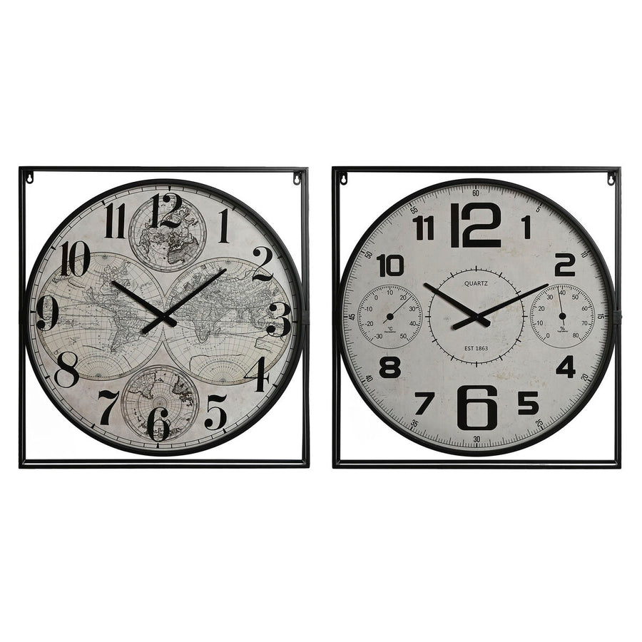 Home Esprit Muurklok Home Esprit Wit Zwart Metaal Hout Mdf 62 X 6 X 65 Cm (2 Stuks)