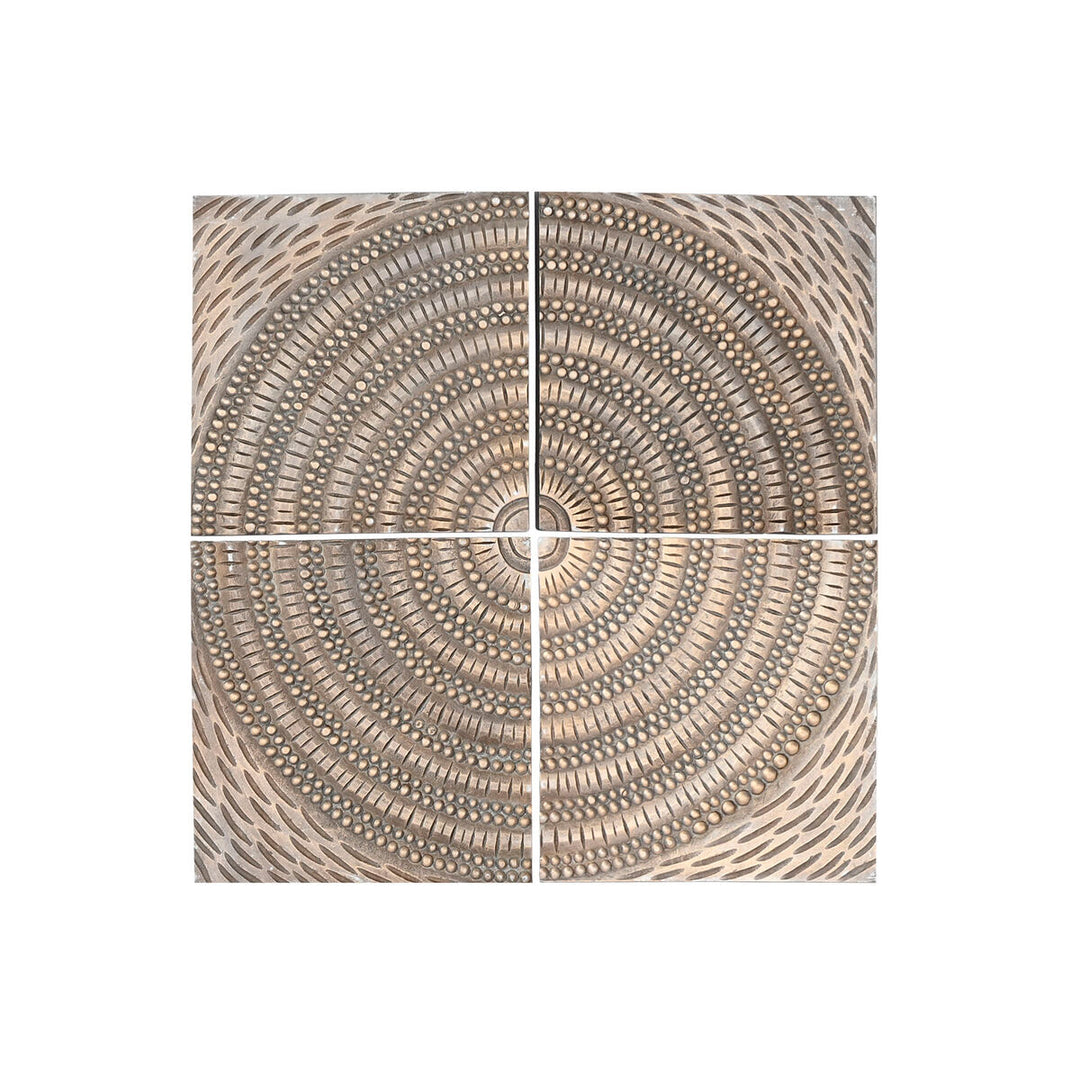 Home Esprit Wanddecoratie Home Esprit Gouden Modern 80 X 3,5 X 80 Cm (4 Onderdelen)