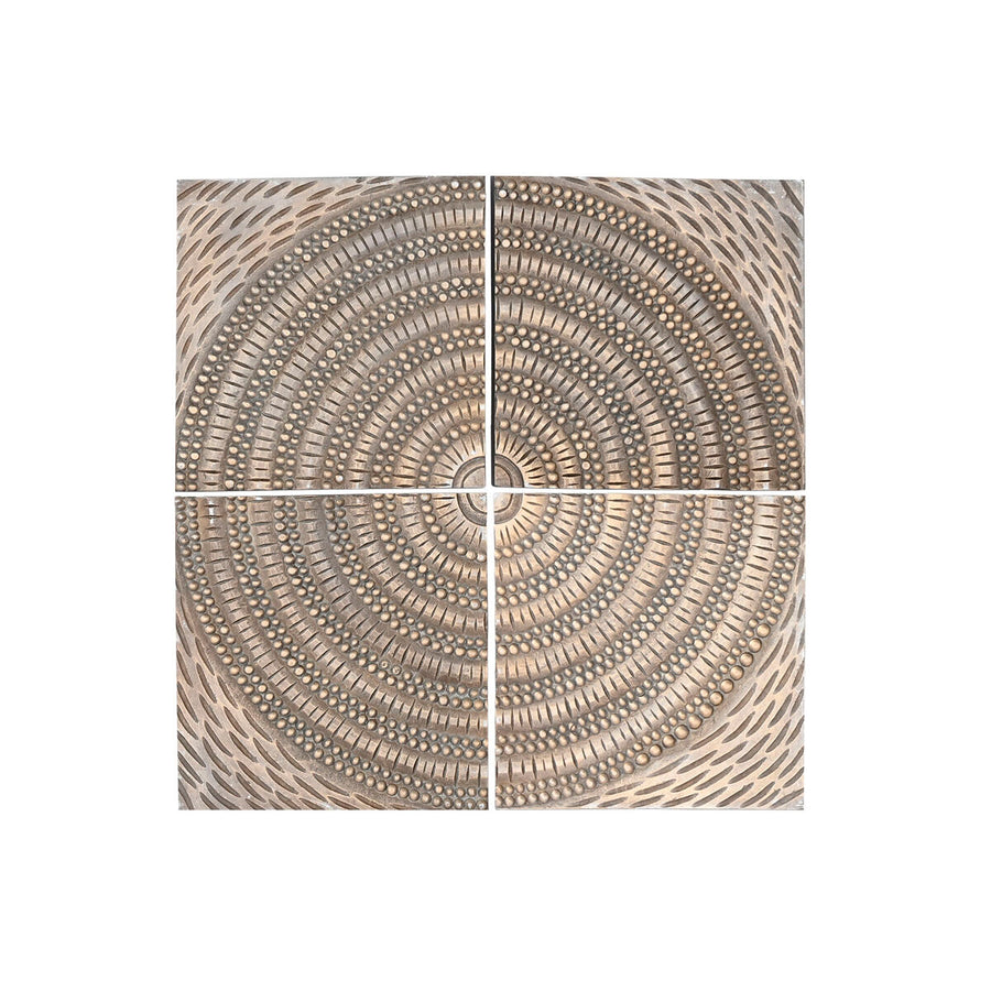 Home Esprit Wanddecoratie Home Esprit Gouden Modern 80 X 3,5 X 80 Cm (4 Onderdelen)