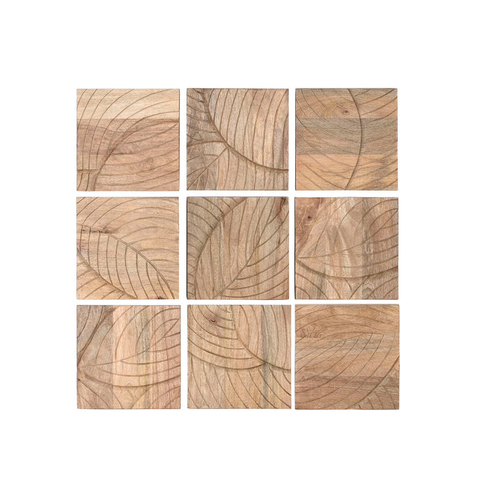Home Esprit Wanddecoratie Home Esprit Natuurlijk Modern Blad Van Een Plant 90 X 3 X 90 Cm (9 Onderdelen)