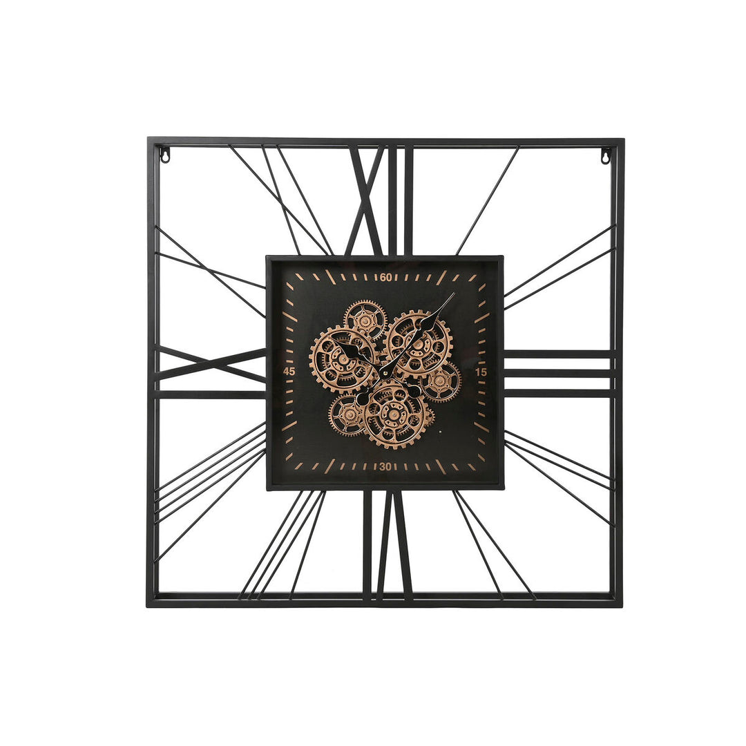 Home Esprit Muurklok Home Esprit Zwart Gouden Metaal Kristal 80 X 8 X 80 Cm
