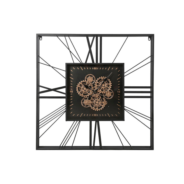 Home Esprit Muurklok Home Esprit Zwart Gouden Metaal Kristal 80 X 8 X 80 Cm