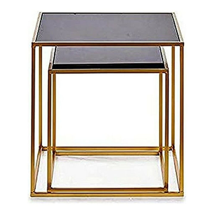 Gift Decor Set Van 2 Tafels Zwart Gouden 50 X 50 X 50 Cm