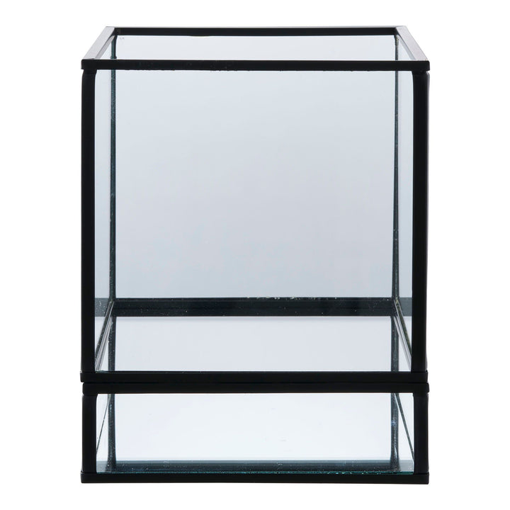 Kaarsenhouder Hurricane small | Metaal en glas | Doorzichtig