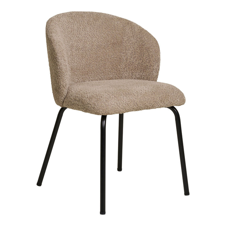 Eetkamerstoelen Safira | Beige | Zwarte poten | Set van 2 stuks