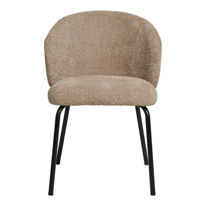 Eetkamerstoelen Safira | Beige | Zwarte poten | Set van 2 stuks