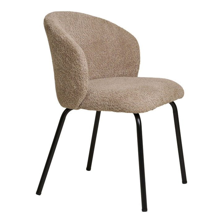Eetkamerstoelen Safira | Beige | Zwarte poten | Set van 2 stuks