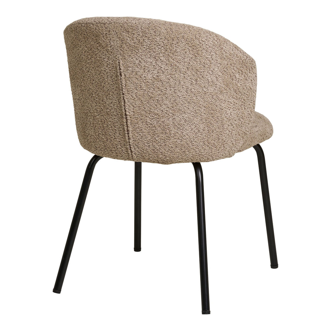 Eetkamerstoelen Safira | Beige | Zwarte poten | Set van 2 stuks