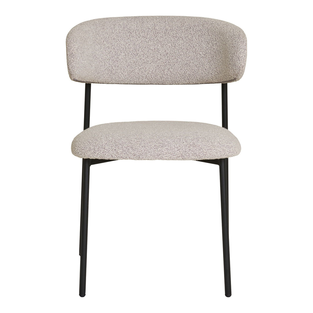 Eetkamerstoelen Mira | Zandkleurig met zwarte poten | 2 stuks